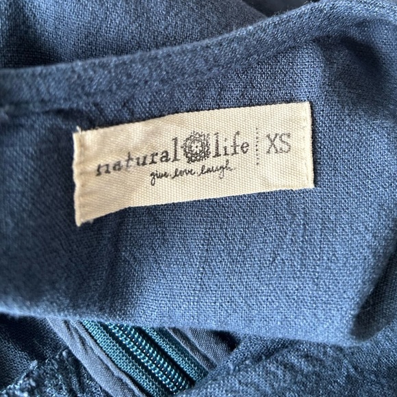 Natural Life Avery Linen Blend Jumpsuit Wide Leg Indigo Excellent Size XS - Picture 8 of 8